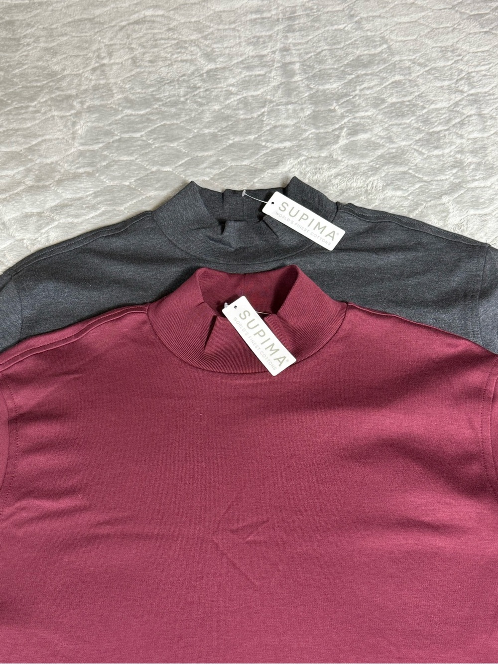 Lands’ End Supima Cotton Mock Neck Shirts NWT Men’s Medium Lot of 2